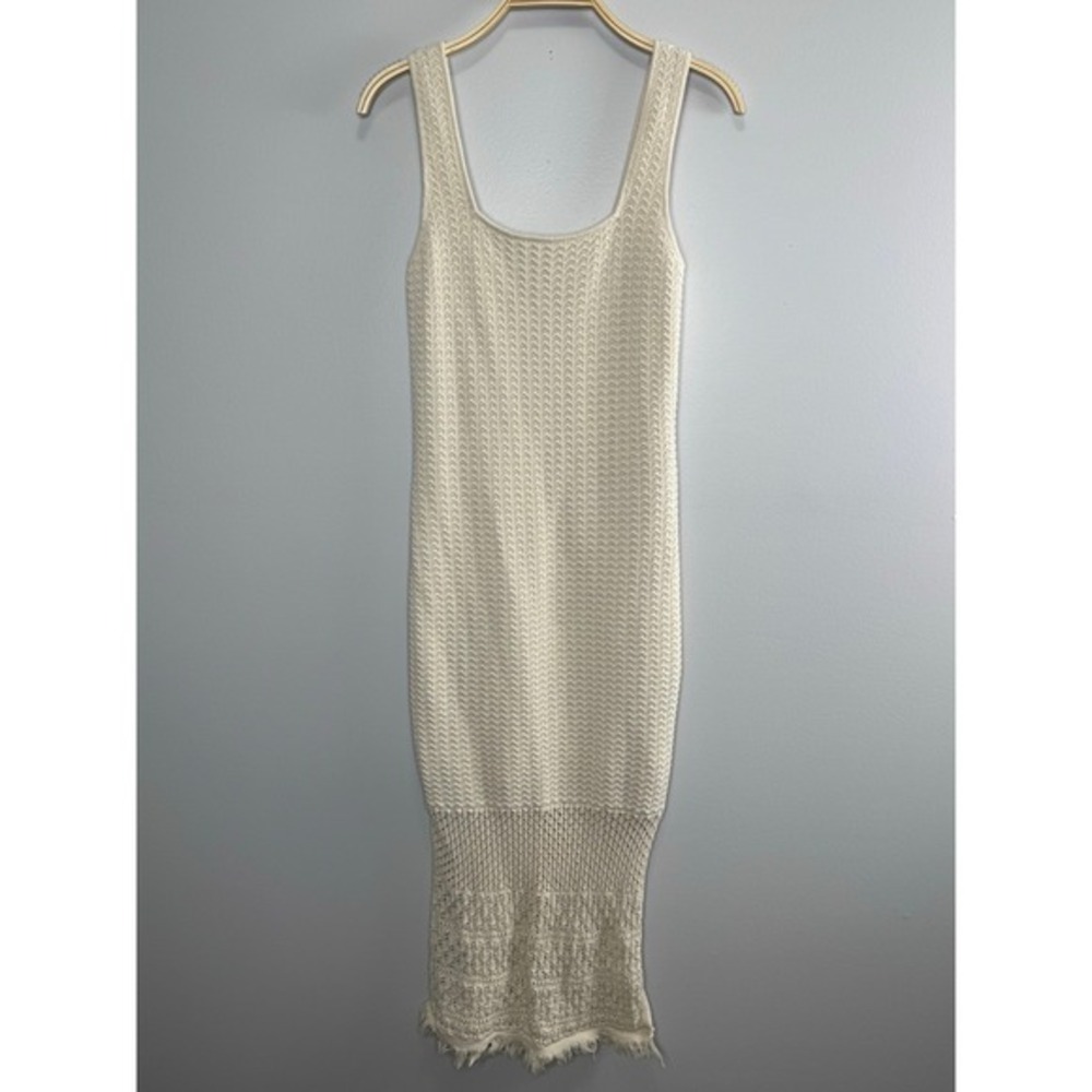 House of Harlow 1960 Crochet Midi Dress Medium Cream Sleeveless Resort Beachy